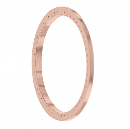 36mm Custom 1.3ct Diamond Bezel  14K Rose Gold With Step Pave Four Prong with Step / H/I - SI2