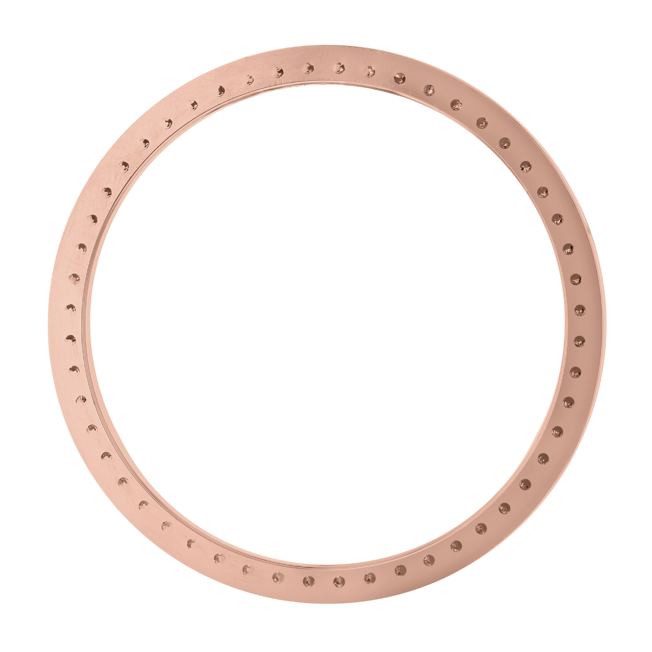 36mm Custom 1.3ct Diamond Bezel  14K Rose Gold With Step Pave Four Prong with Step / H/I - SI2