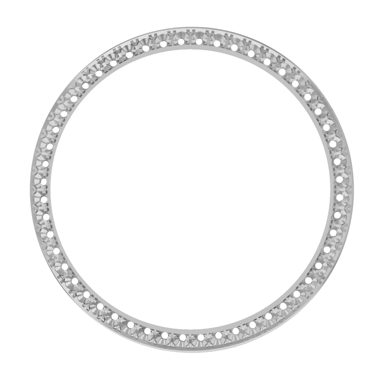 36mm Custom 1.3ct Diamond Bezel  14K White Gold With Step Pave Four Prong with Step / H/I -SI2