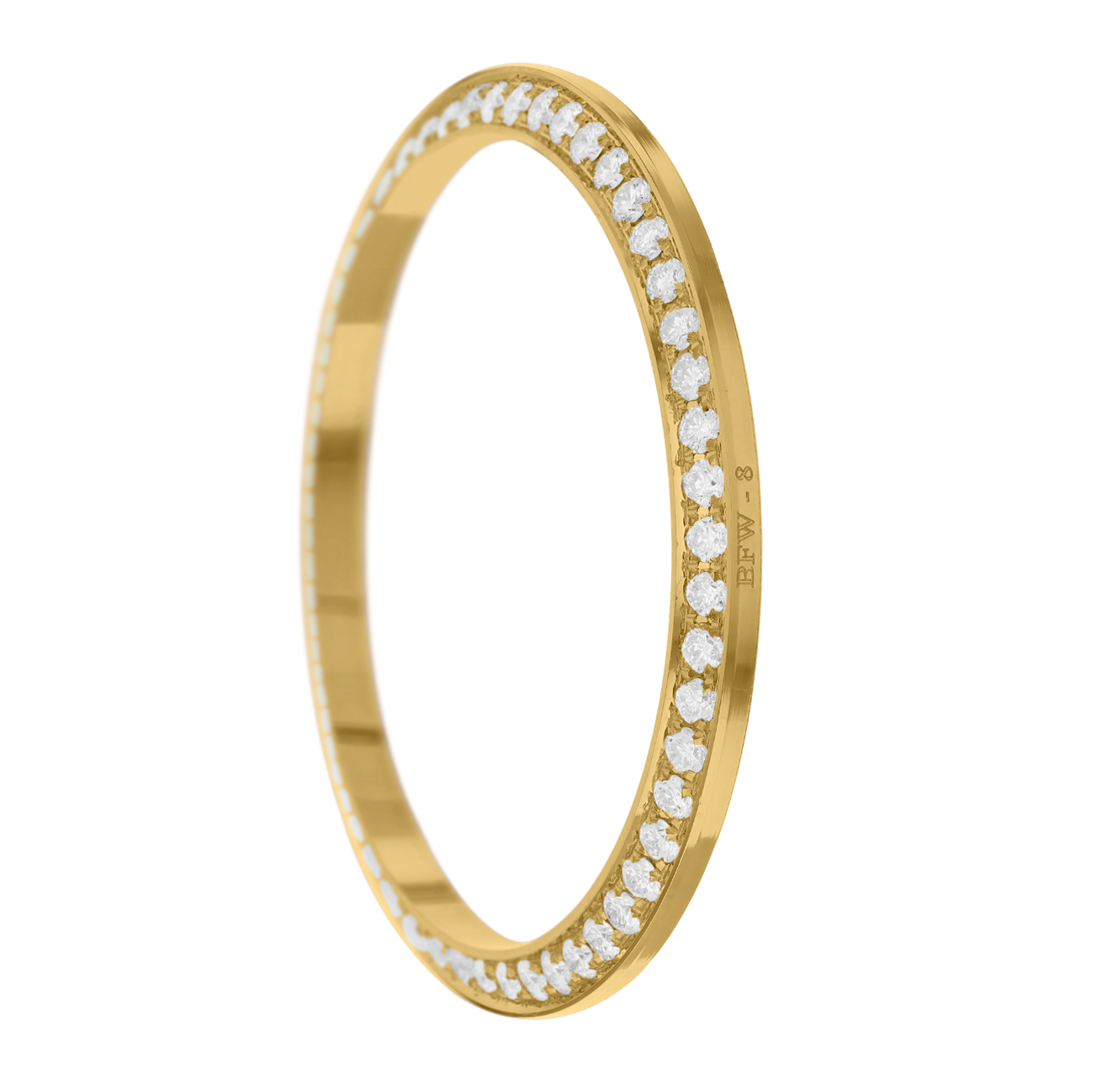 36mm Pave Four Prong 1.30ct Custom Diamond Bezel 18K Yellow Gold ...