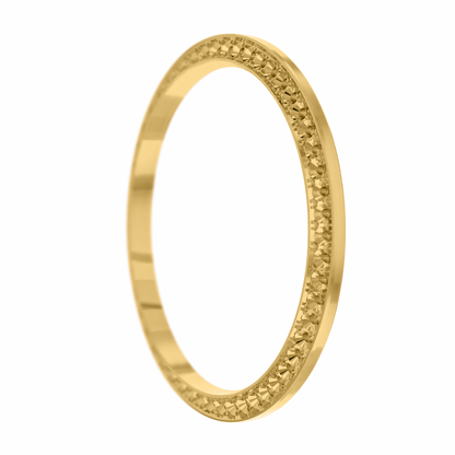 36mm Custom 1.3ct Diamond Bezel  14K Yellow Gold With Step Pave Four Prong with Step / H/I - SI2