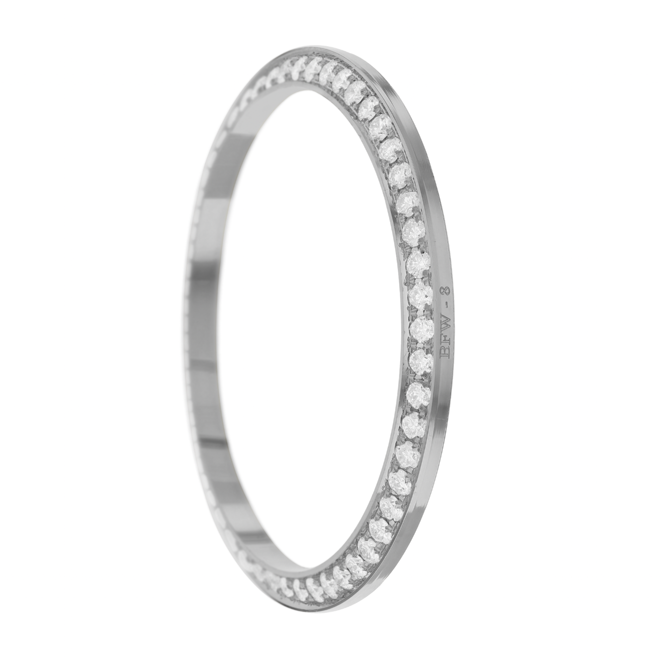 34mm Custom 1.3ct Diamond Bezel  18K White Gold Pave Four Prong / F/G-VS/SI1