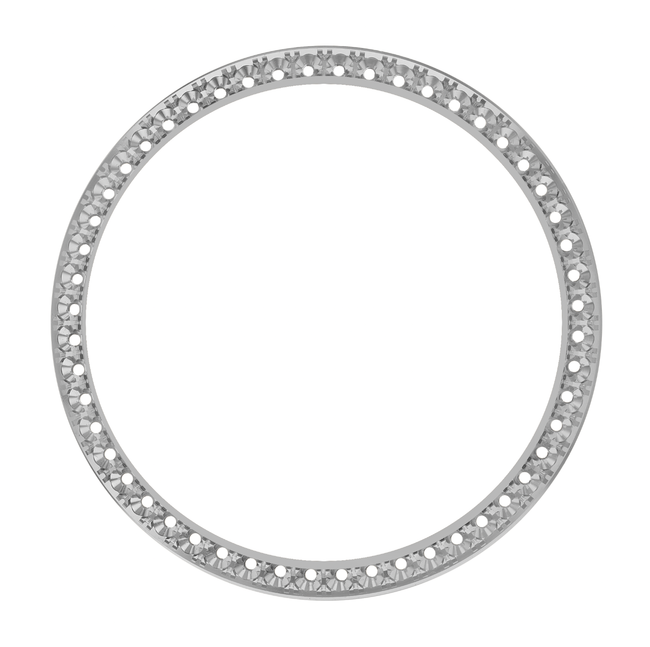 34mm Custom 1.3ct Diamond Bezel  18K White Gold Pave Four Prong / F/G-VS/SI1