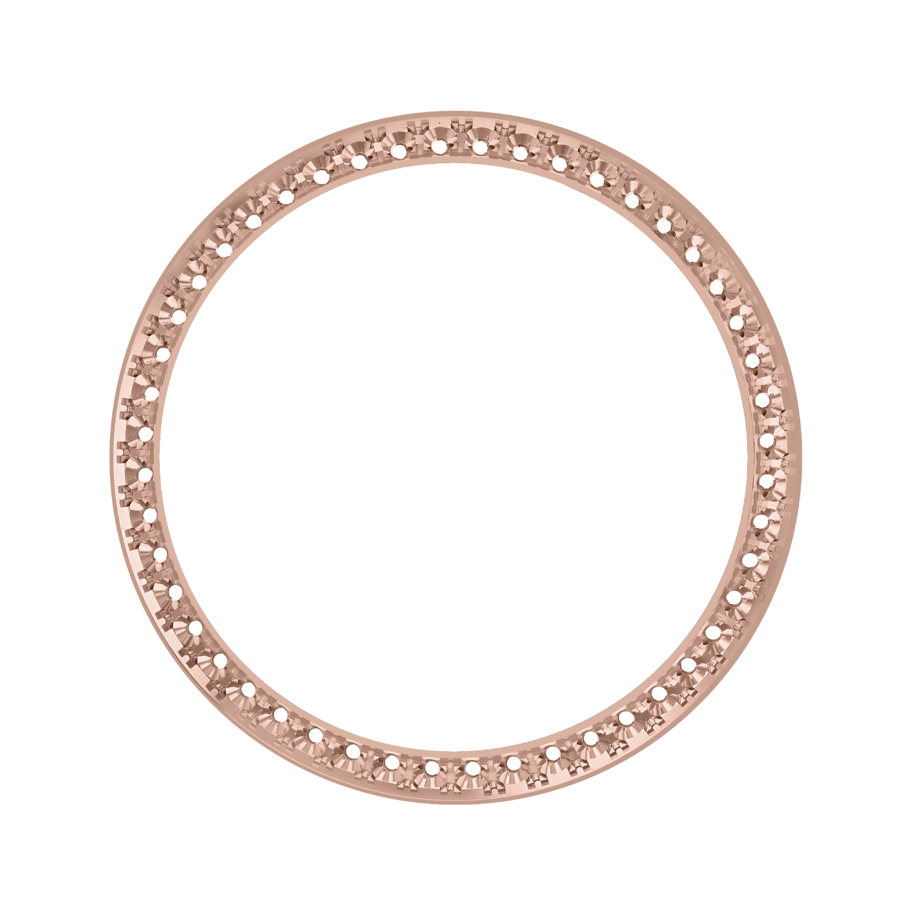 31mm Custom 1ct Diamond Bezel  10K Rose Gold Pave Four Prong / I/J-I Eye Clear