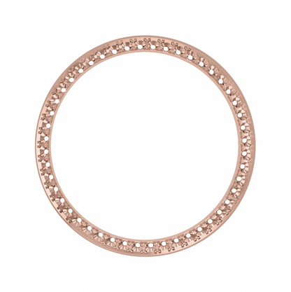 31mm Custom 1ct Diamond Bezel  10K Rose Gold Pave Four Prong / I/J-I Eye Clear