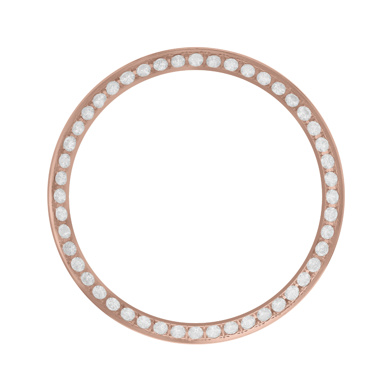 31mm Custom 1.0ct Diamond Bezel  14K Rose Gold With Step Pave Four Prong with Step / H/I - SI2