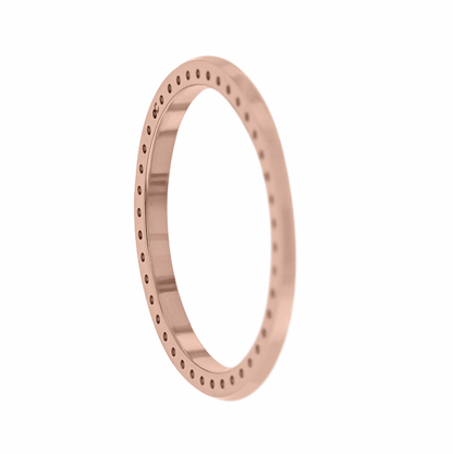 26mm Custom 0.75ct Diamond Bezel  14K Rose Gold With Step Pave Four Prong with Step / H/I - SI2