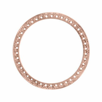 26mm Custom 0.75ct Diamond Bezel  14K Rose Gold With Step Pave Four Prong with Step / H/I - SI2