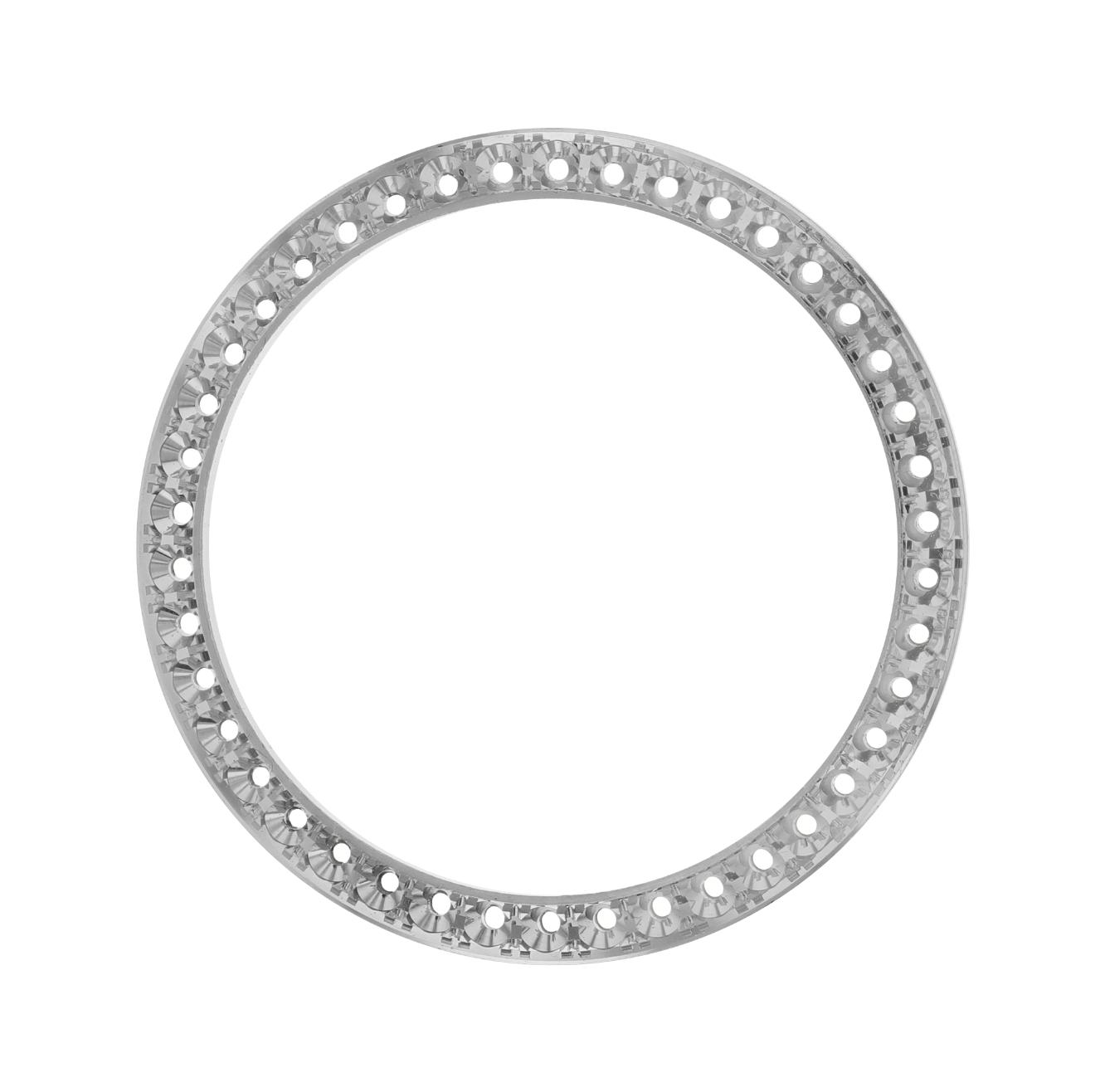 26mm Custom 0.75ct Diamond Bezel  14K White Gold With Step Pave Four Prong with Step / H/I - SI2