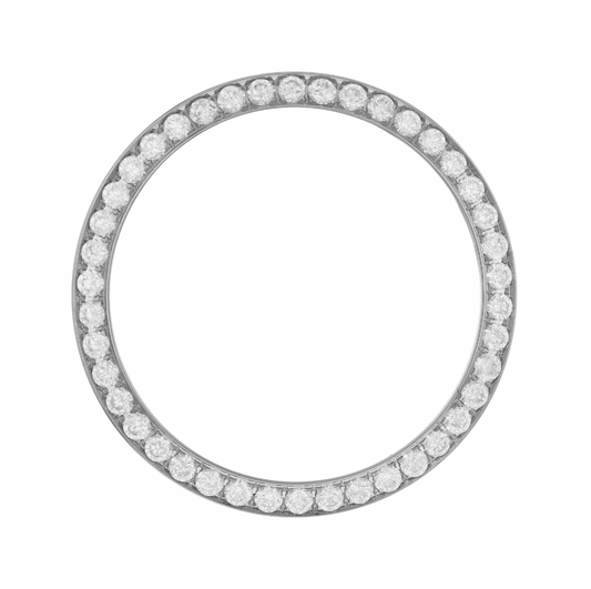 26mm Pave Four Prong 0.70ct Custom Diamond Bezel 14K White Gold