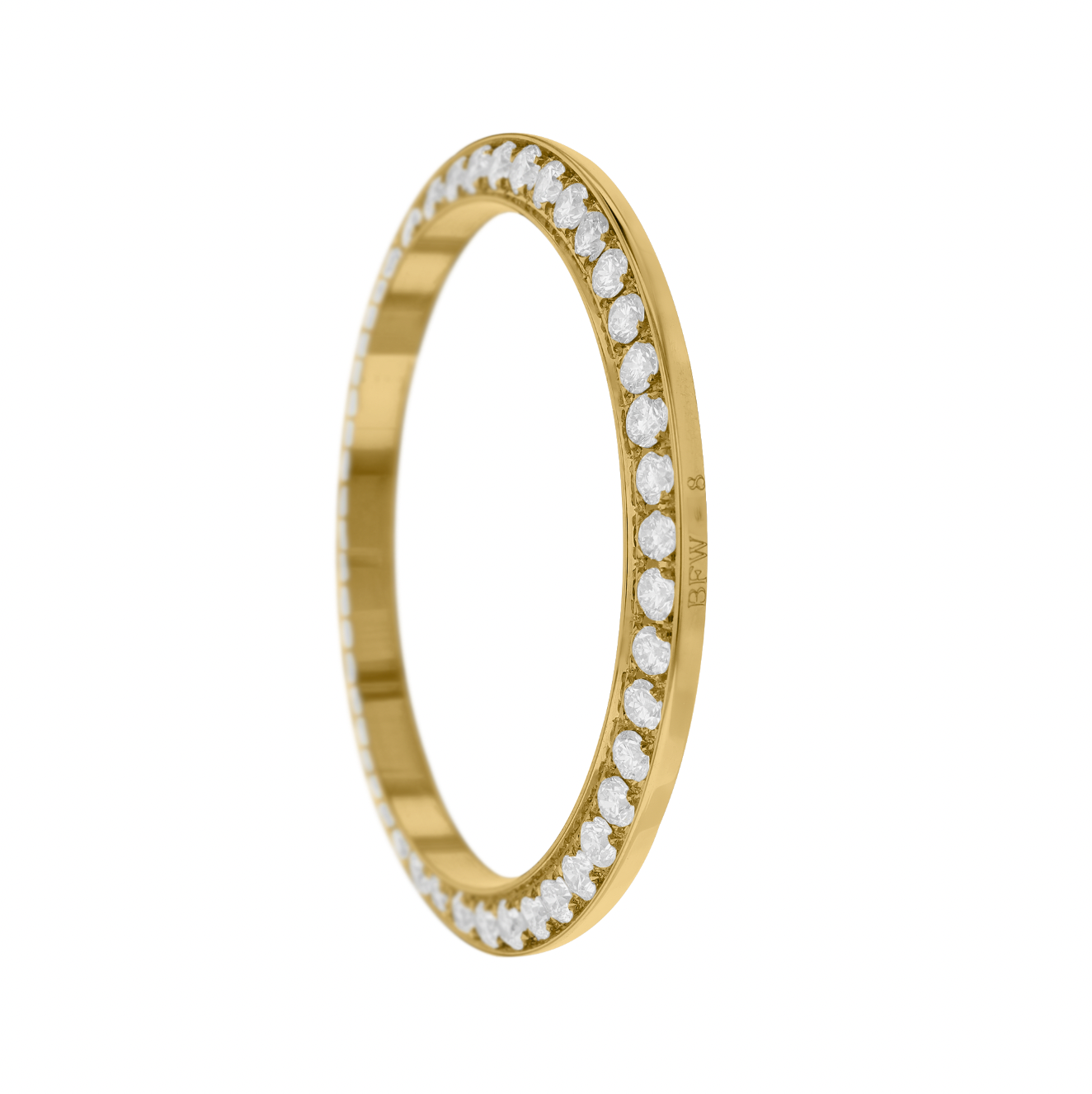 26mm Pave Four Prong 0.70ct Custom Diamond Bezel 18K Yellow Gold ...