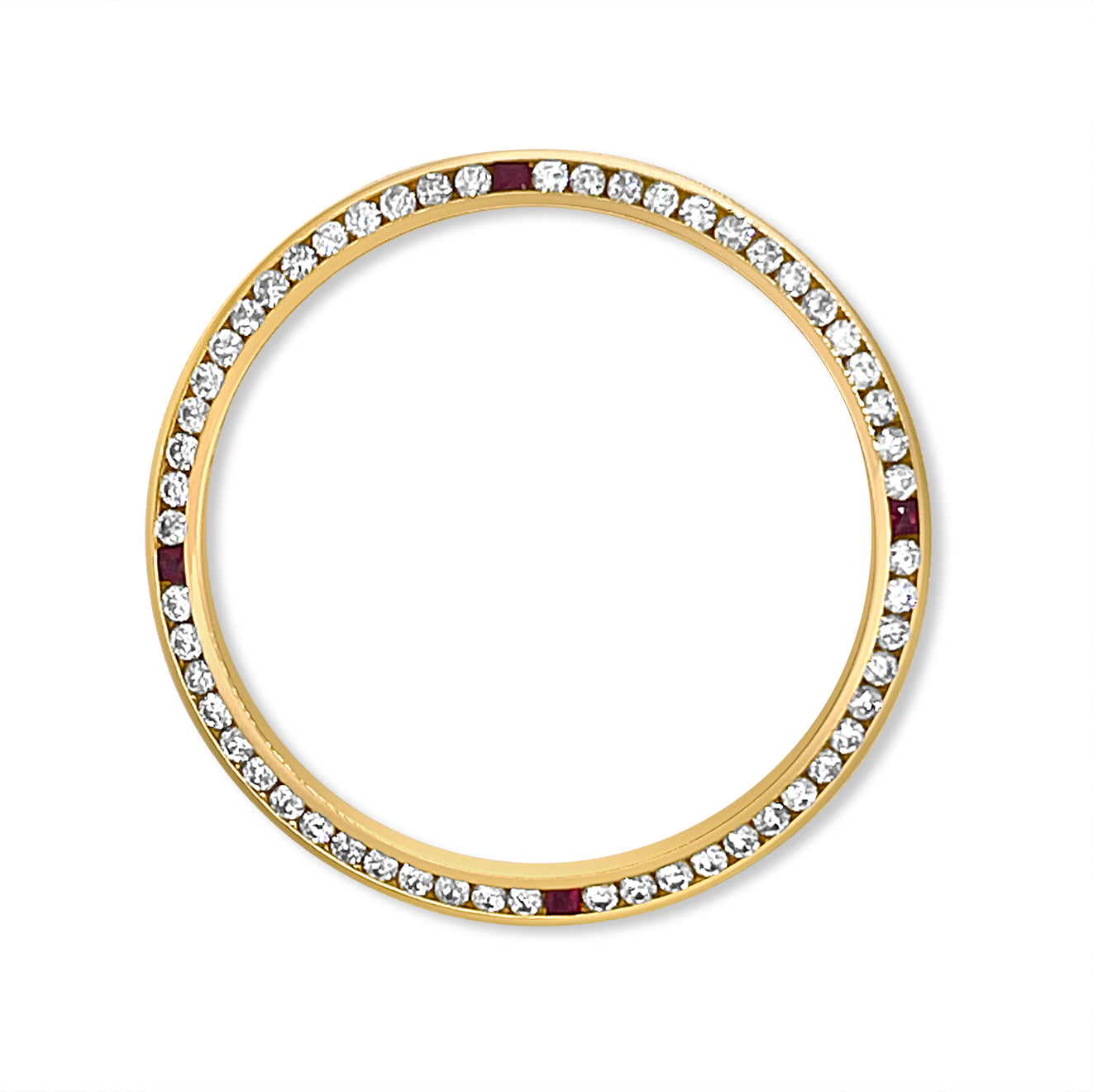 36mm Custom 1.05ct Diamond Bezel 14K Yellow Gold Channel / H/I-SI2