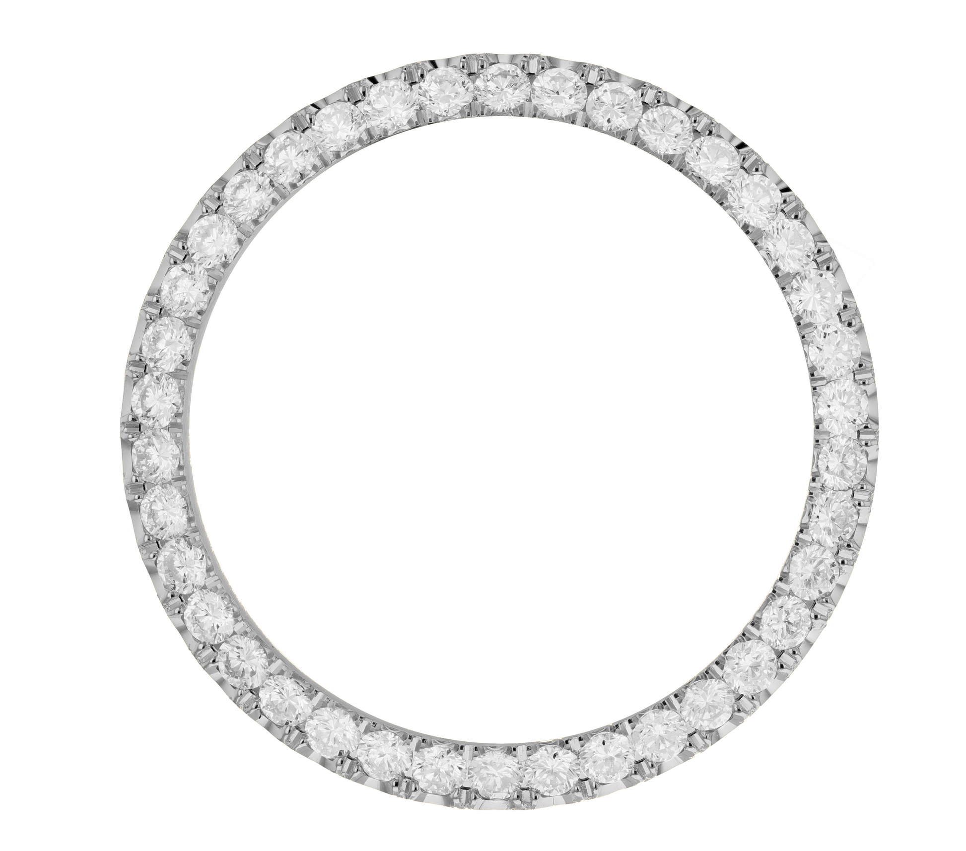 36mm Custom 2.6ct Diamond Bezel  14K White Gold U-Shape / H/I-SI2