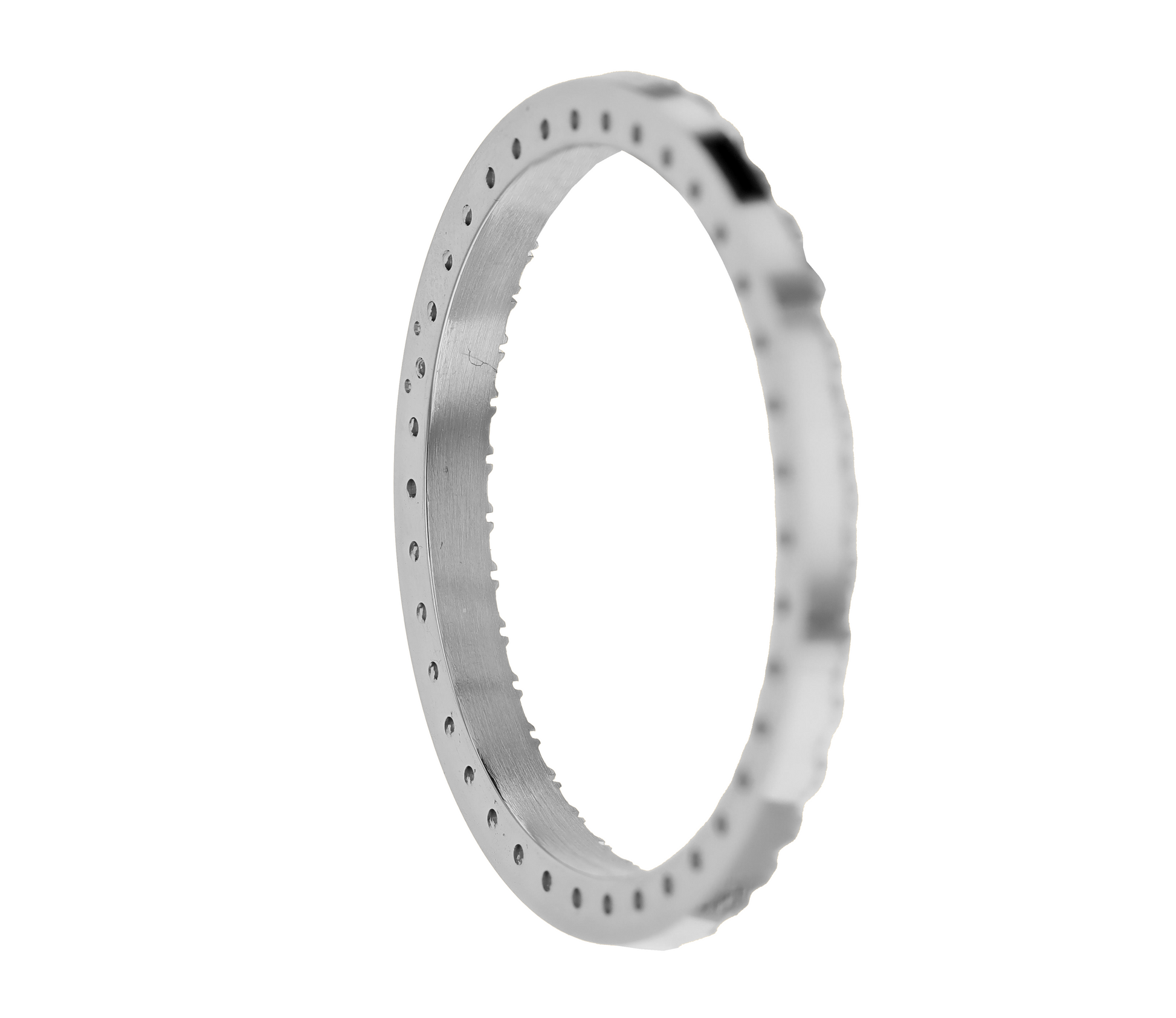 36mm Custom 2.6ct Diamond Bezel  14K White Gold U-Shape / H/I-SI2