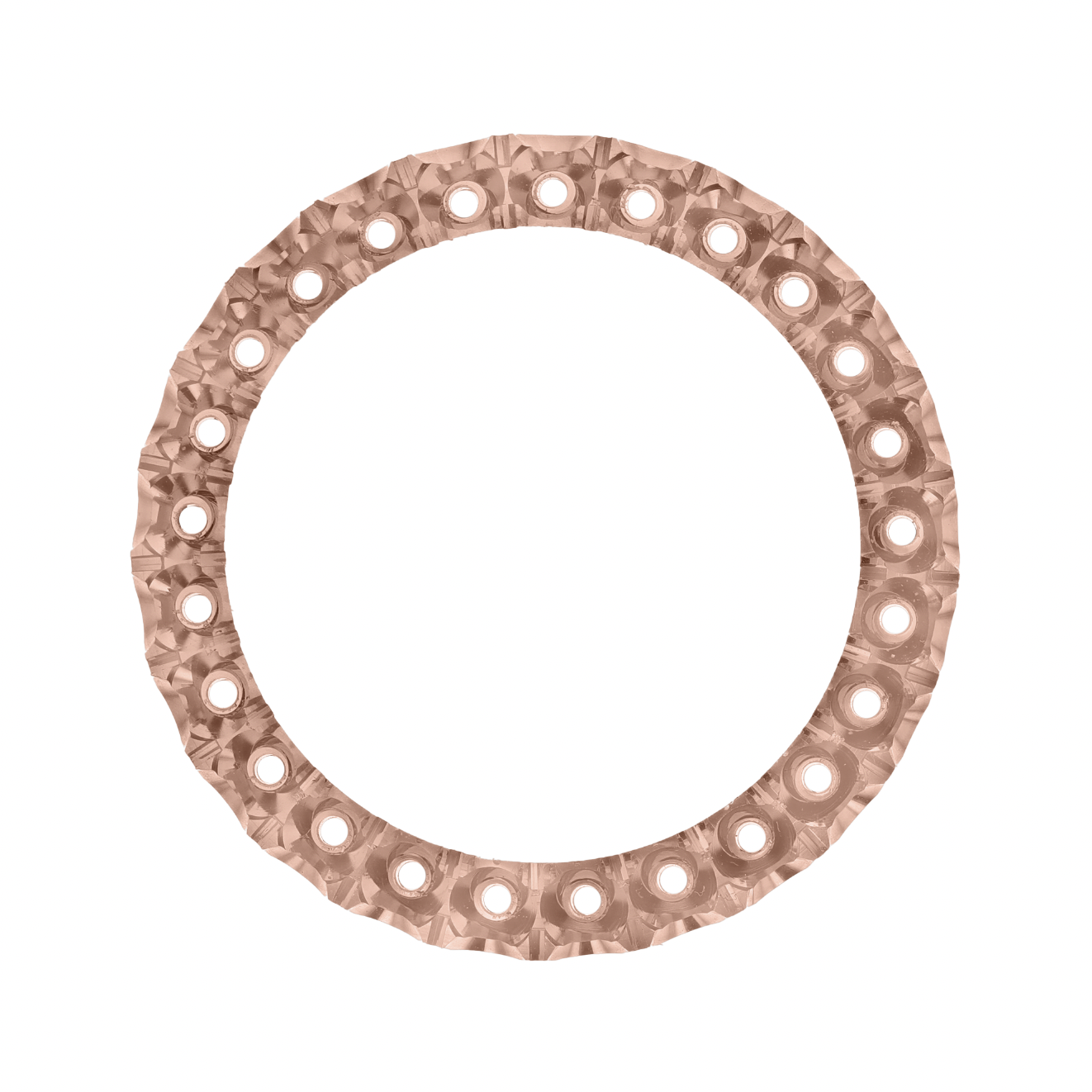 26mm Custom 2.5ct Diamond Bezel  14K Rose Gold U-Shape / H/I-SI2