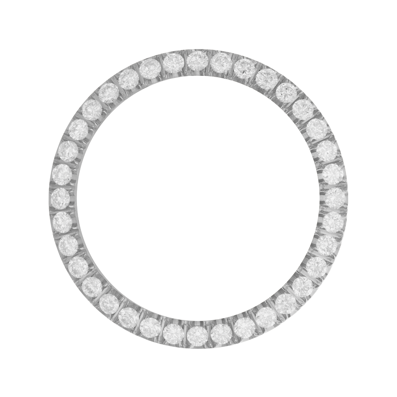 26mm Custom 1.1ct Diamond Bezel  14K White Gold U-Shape / H/I-SI2