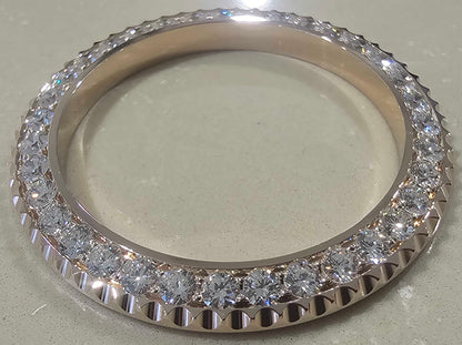 Custom Bezel Diamonds Pave Two Prong 3.5ct for Sports Watch Rose Gold 18K