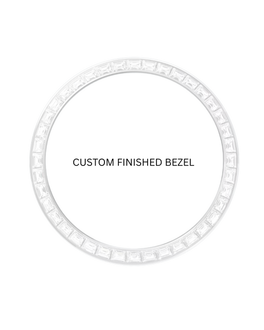 Custom Bezel Diamonds Princess Cut Sapphire Stones 14K Yellow Gold