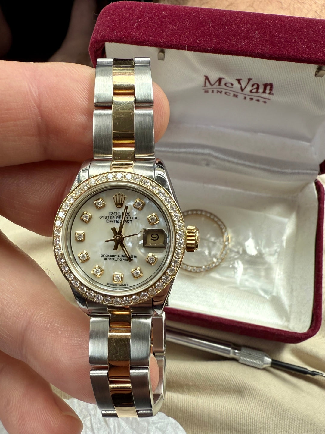 26mm Pave Four Prong 0.70ct Custom Diamond Bezel 18K Yellow Gold