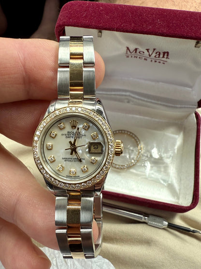 26mm Pave Four Prong 0.70ct Custom Diamond Bezel 18K Yellow Gold