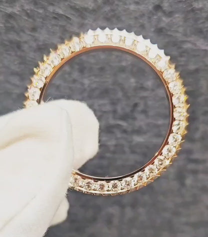 Custom Bezel Diamonds Pave Two Prong 3.5ct for Sports Watch Rose Gold 18K